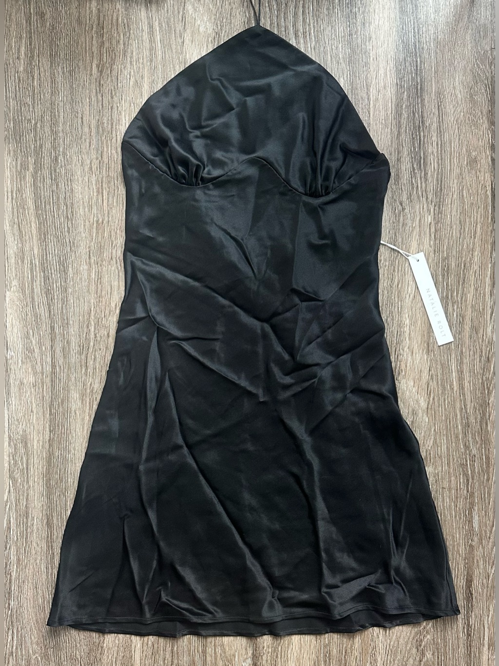 Natalie Rolt Portland Mini Dress Black Halter Silk Size Us 0 / Au 4 — image 4 of 7